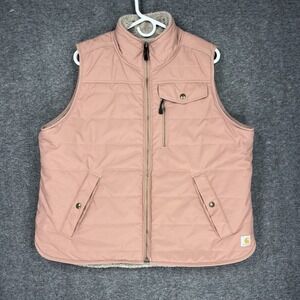 Carhartt Utility Sherpa Lined Vest Womens XL Pink Reversible